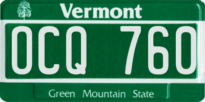 VT license plate OCQ760
