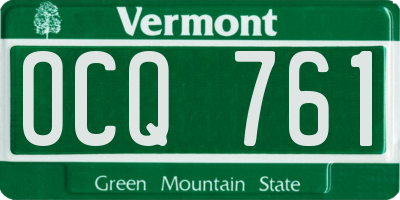 VT license plate OCQ761