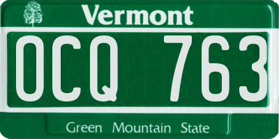 VT license plate OCQ763