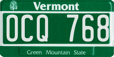 VT license plate OCQ768
