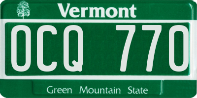 VT license plate OCQ770