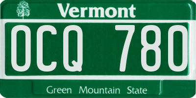 VT license plate OCQ780
