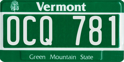 VT license plate OCQ781