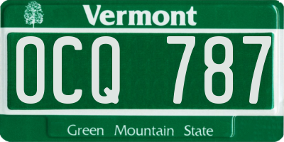 VT license plate OCQ787
