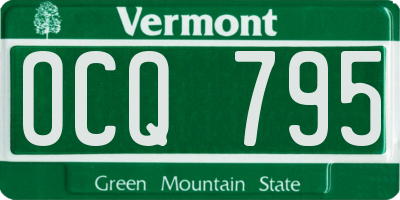 VT license plate OCQ795