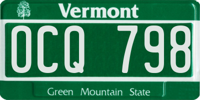 VT license plate OCQ798