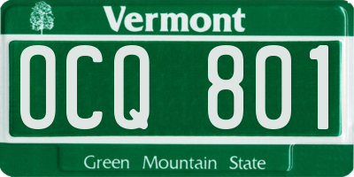 VT license plate OCQ801