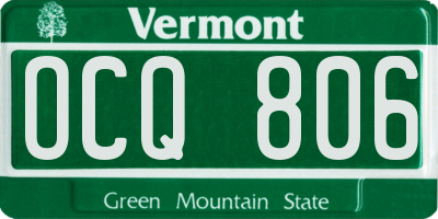 VT license plate OCQ806