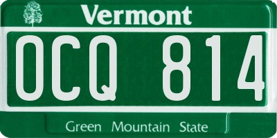VT license plate OCQ814