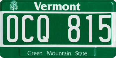 VT license plate OCQ815