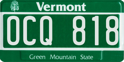 VT license plate OCQ818