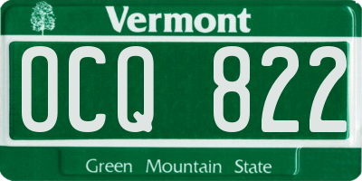 VT license plate OCQ822