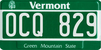 VT license plate OCQ829