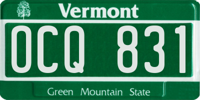 VT license plate OCQ831