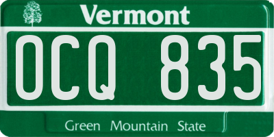 VT license plate OCQ835