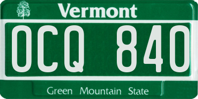 VT license plate OCQ840