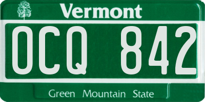 VT license plate OCQ842