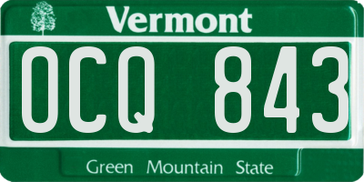 VT license plate OCQ843