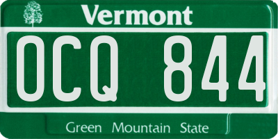 VT license plate OCQ844