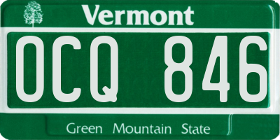 VT license plate OCQ846