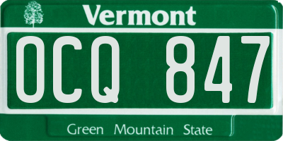 VT license plate OCQ847