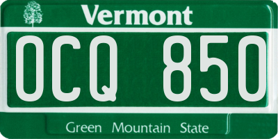 VT license plate OCQ850