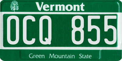 VT license plate OCQ855