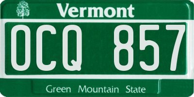VT license plate OCQ857