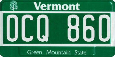 VT license plate OCQ860