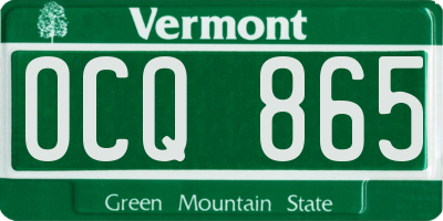 VT license plate OCQ865