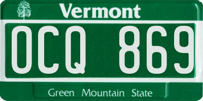 VT license plate OCQ869