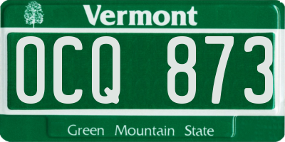 VT license plate OCQ873
