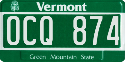 VT license plate OCQ874