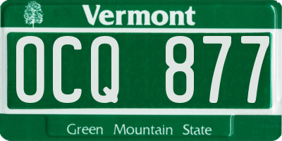VT license plate OCQ877