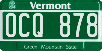 VT license plate OCQ878