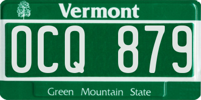 VT license plate OCQ879