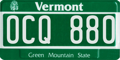 VT license plate OCQ880