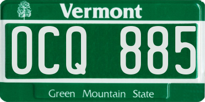 VT license plate OCQ885