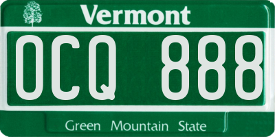 VT license plate OCQ888