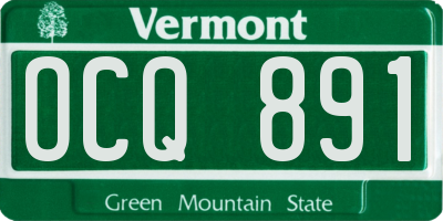 VT license plate OCQ891
