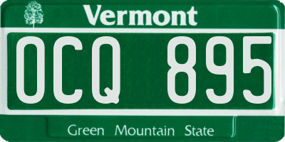 VT license plate OCQ895