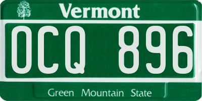 VT license plate OCQ896
