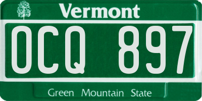 VT license plate OCQ897