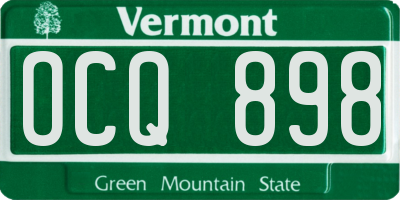 VT license plate OCQ898