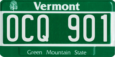 VT license plate OCQ901