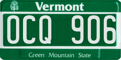 VT license plate OCQ906