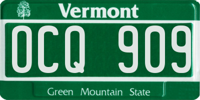 VT license plate OCQ909