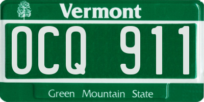 VT license plate OCQ911