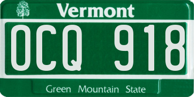 VT license plate OCQ918