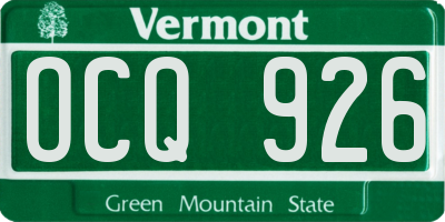 VT license plate OCQ926